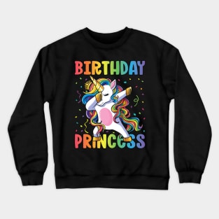 Birthday Princess Shirt Dabbing Unicorn Girl Crewneck Sweatshirt